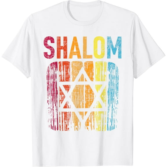 Shalom - Retro Star Of David Jewish Peace Hebrew Israelites T-Shirt100% cotton