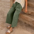 thumbnail image 5 of Mgmyaa Palazzo Pants for Women Dressy Casual Solid Color Baggy Wide-Leg Pants Casual Elastic Waist Relaxed Pocket Pants, 5 of 8