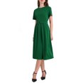 thumbnail image 4 of VESTIDO DE VERANO A-LINE PARA MUJERES INSPIRE CHIC, CUELLO REDONDO, MANGA CORTA, CINTURÓN, VESTIDOS FLARE CASUALES S VERDE, 4 of 5