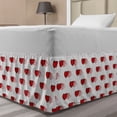 thumbnail image 1 of Valentine's Day Bed Skirt, Abstract Hearts Lollipops Rhythmic Romance Illustration, Elastic Bedskirt Dust Ruffle Wrap Around for Bedding Decor, 4 Sizes, Vermilion Pearl, by Ambesonne, 1 of 2