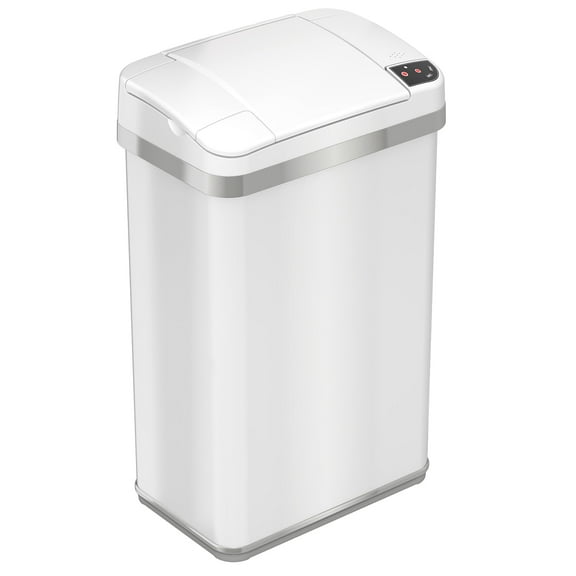 Halo Sensor Trash Can w/AbsorbX Odor Control and Fragrance White 4 Gal. SC04SW