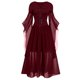 thumbnail image 1 of Womens Halloween Costumes 2024 Cosplay Gothic Dresses Women Casual Plus Size Cold Shoulder Dress Solid Color Lace Butterfly Sleeve Halloween Gothic Dress, 1 of 5
