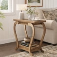 thumbnail image 3 of Fnova 2-Tier End Table with Storage, Farmhouse Wooden Side Table for Living Room, Small Spaces, Light Brown, 3 of 11