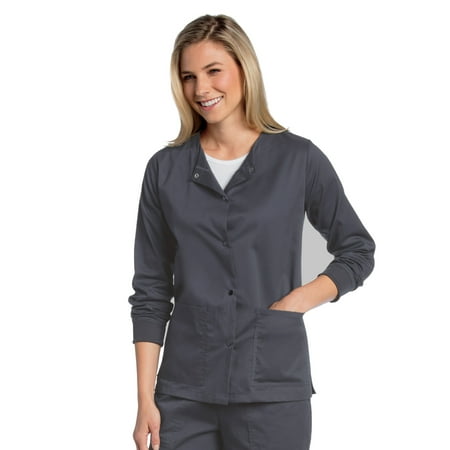 Landau All Day Women's Two Pocket Snap Front Scrub Jacket, Style 3507