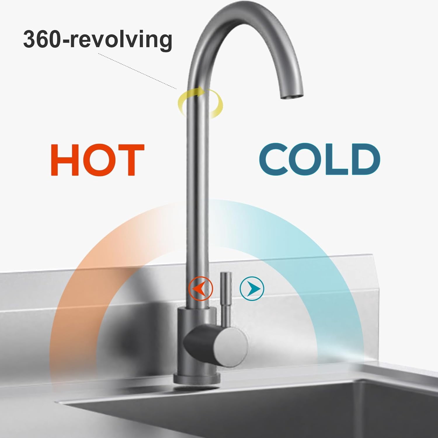Stainless Steel Utility Sink Commercial Kitchen Sink 40'' Free Standing Tool Sink with Drawer & Cold and Hot Water Pipe for Kitchen Laundry Room Depot Indoor and Outdoor