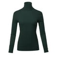 thumbnail image 1 of FashionOutfit Women's Solid Long Sleeve Gold Button Detail Turtle Neck Viscose Sweater Top, 1 of 1