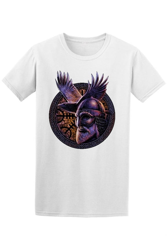 Norse God Odin Crow Graphic T-Shirt Men -Image by Shutterstock, Male Medium