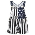 thumbnail image 3 of Adult Romper Summer American Flag Print Denim Bib Overall Shorts, 3 of 6