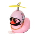 thumbnail image 1 of Adornos de pato rosa para coche, decoraciones para salpicadero de coche, gafas geniales, pato con casco de hélice, cadena dorada, 1 of 8