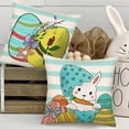 thumbnail image 4 of Happy Easter Pillow Covers 16x16 Set of 4 Watercolor Stripes Spring Farmhouse Decor Bunny Eggs Carrot Truck Home Sweet Home Holiday Decorations Throw Cushion Case for Couch, 4 of 6