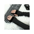 thumbnail image 5 of INSPIRE CHIC Women's Fingerless Thumbhole Solid Stripe Gothic Long Knitted Gloves Black-Gray, 5 of 6