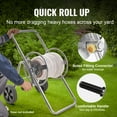 thumbnail image 4 of VEVOR Hose Reel Cart with Wheels, Metal hose reel Holds 175 Feet of 5/8" Hose Capacity Heavy Duty Outdoor Water Planting Truck for Yard, Garden, 4 of 9