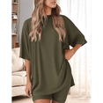 thumbnail image 4 of Conjunto de Dos Piezas para Mujer, Verano 2025, Informal, de Gran Tamaño, con Pantalones Cortos de Motociclista, Verde , Talla S, 4 of 8