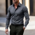 thumbnail image 2 of Men's Button-Down Shirt for Businessmen and Office Workers Slim-Fit Business-Casual Top Long-Sleeve Turn-Down Collar Apparel Available Professional Wear Classic Design Office Attire, 2 of 4