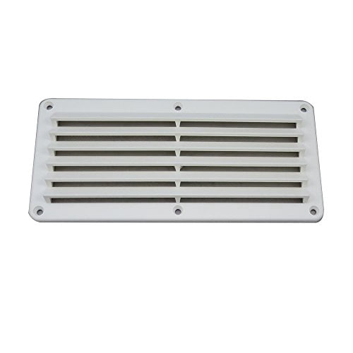 White Water 58825W ABS White Plastic Louvered Vent, 10-1/4” x 4-7/8”