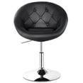thumbnail image 1 of Patiojoy Tabourets de Bar Pivotants Modernes Hauteur Réglable Dossier Rond Capitonné Chaise d'Appoint Noir, 1 of 9