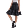 thumbnail image 4 of INSPIRE CHIC Women's Length Crinoline Prom Evening Wedding Dress Petticoats Underskirt Tutu Half Slips S Black 60cm, 4 of 6