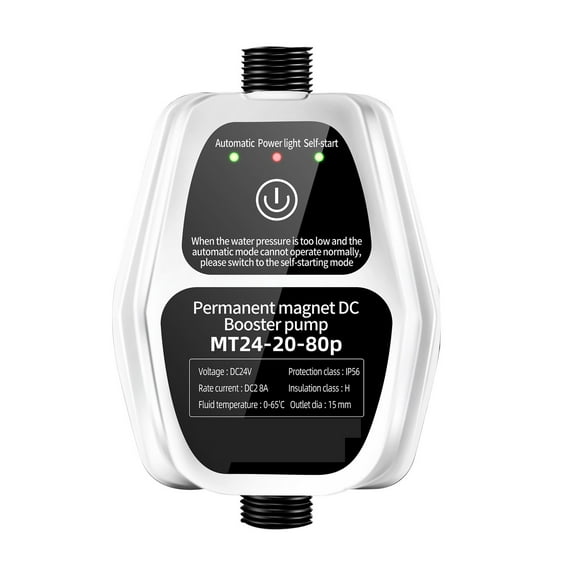 Booster Pump Brushless Water Automatic Pressure Controller, Home Boost Heater 24V Small Solar Pipe Silent ,Digitally Adjustable