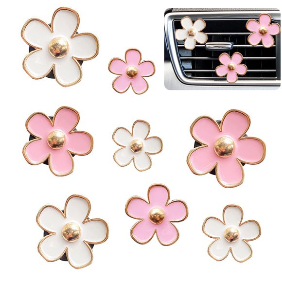 Clip aromatizador para auto UPCSKDA, flor margarita, 8 piezas