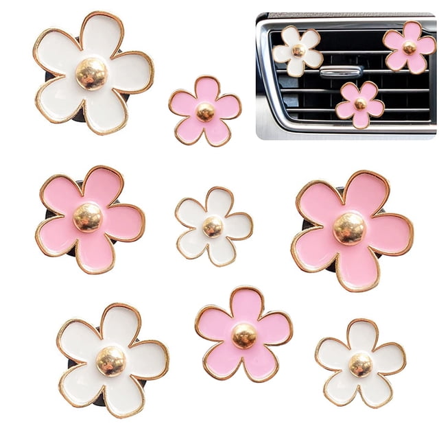 Clip aromatizador para auto UPCSKDA, flor margarita, 8 piezas