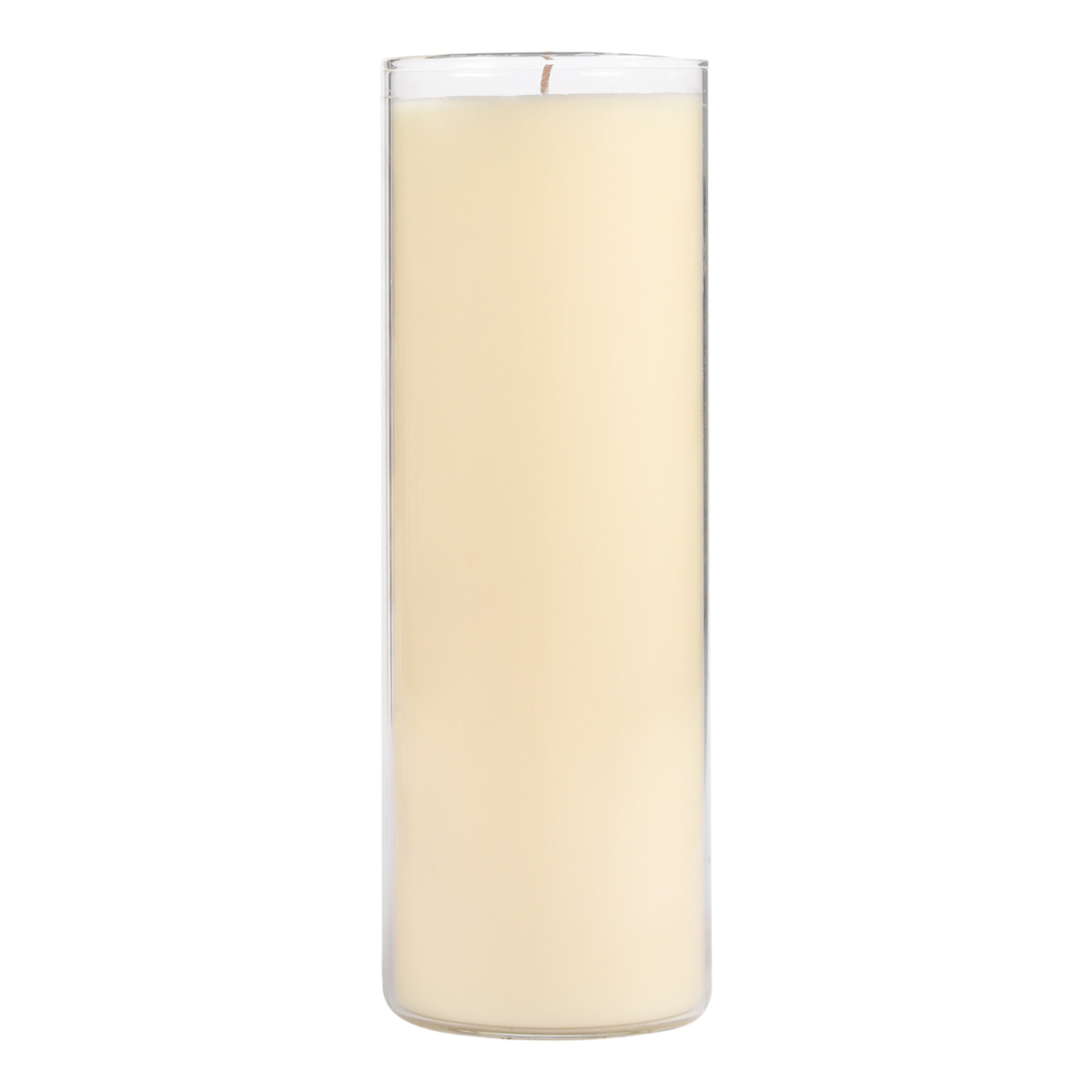 Better Homes & Gardens, Indoor/Outdoor Ivory Unscented Candle in a Clear  Glass Cylinder Jar, 8.46in Tall, Long & Clean, Burn Time of 100 Hours