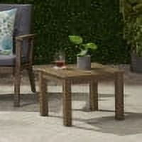 Outdoor Square Accent Side Table, Acacia Wood Leisure Decoration Table for Patio Garden, Gray