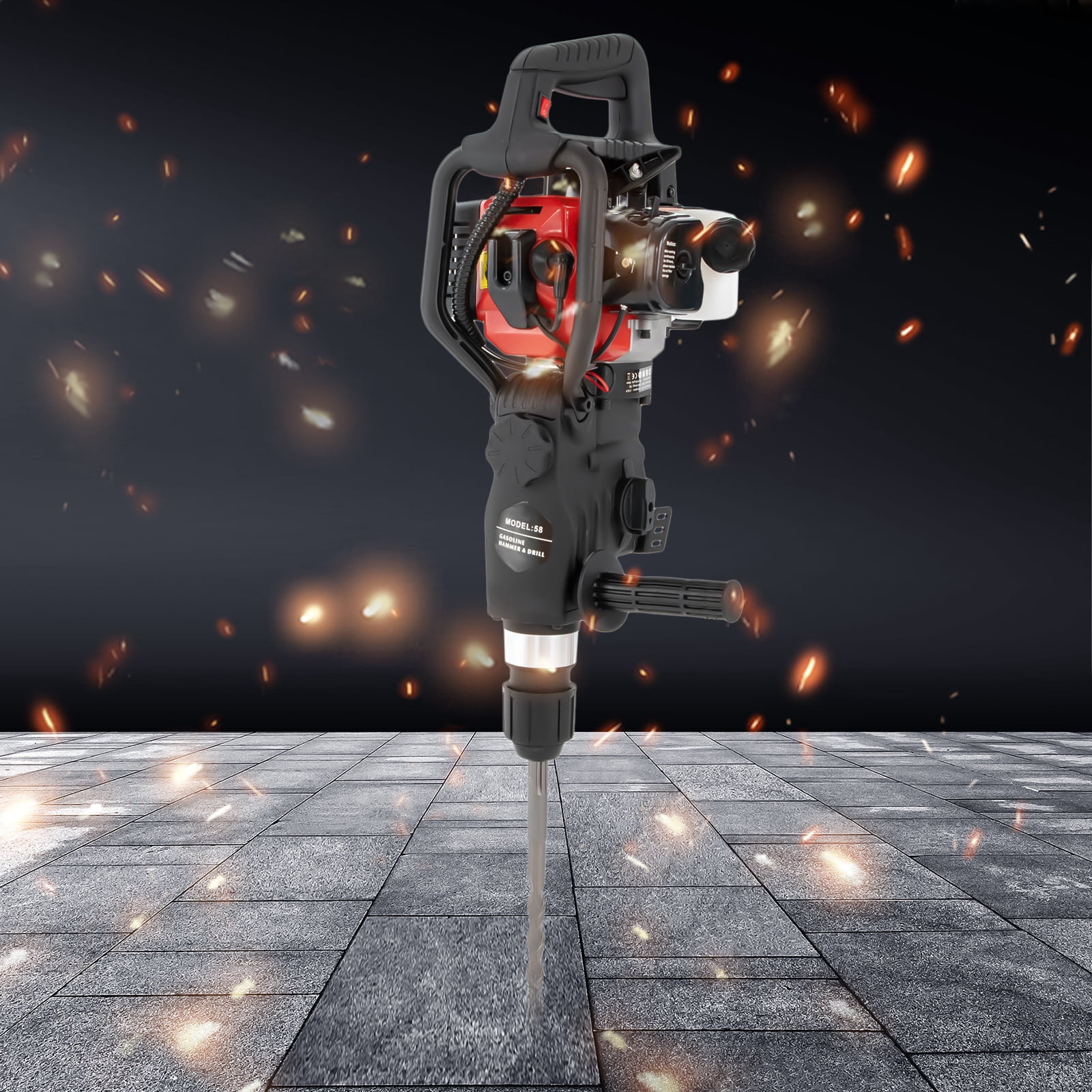 Griptix 3-in-1 Concrete Tool, 1200W, 32.7CC, Hammer, Drill & Pick Functions