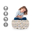 thumbnail image 2 of Boho Hippie Storage Toy Bag Chair, Composition of Ornamental and Geometric Details Orient Bohemian Style Print, Stuffed Animal Organizer Washable Bag, Large Size, Multicolor, by Ambesonne, 2 of 3