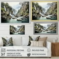 thumbnail image 4 of Designart "Magical Cliff Waterfall Scenery III" Waterfall Floater Framed Canvas Prints, 4 of 5