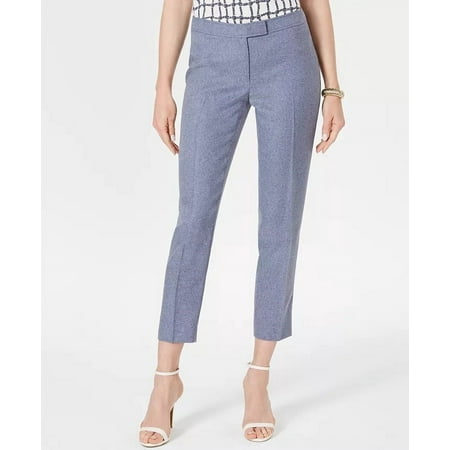 Anne Klein Women's Cropped Straight-Leg Pants Blue Size 0