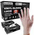 thumbnail image 1 of [200 Pack] SURESAFE 3.5 Mil Clear Vinyl Disposable Gloves Small, Powder & Latex Free, Smooth & Comfortable, For Cleaning, Chef, Gardening, Plastic Gloves Disposable For Food, 1 of 6