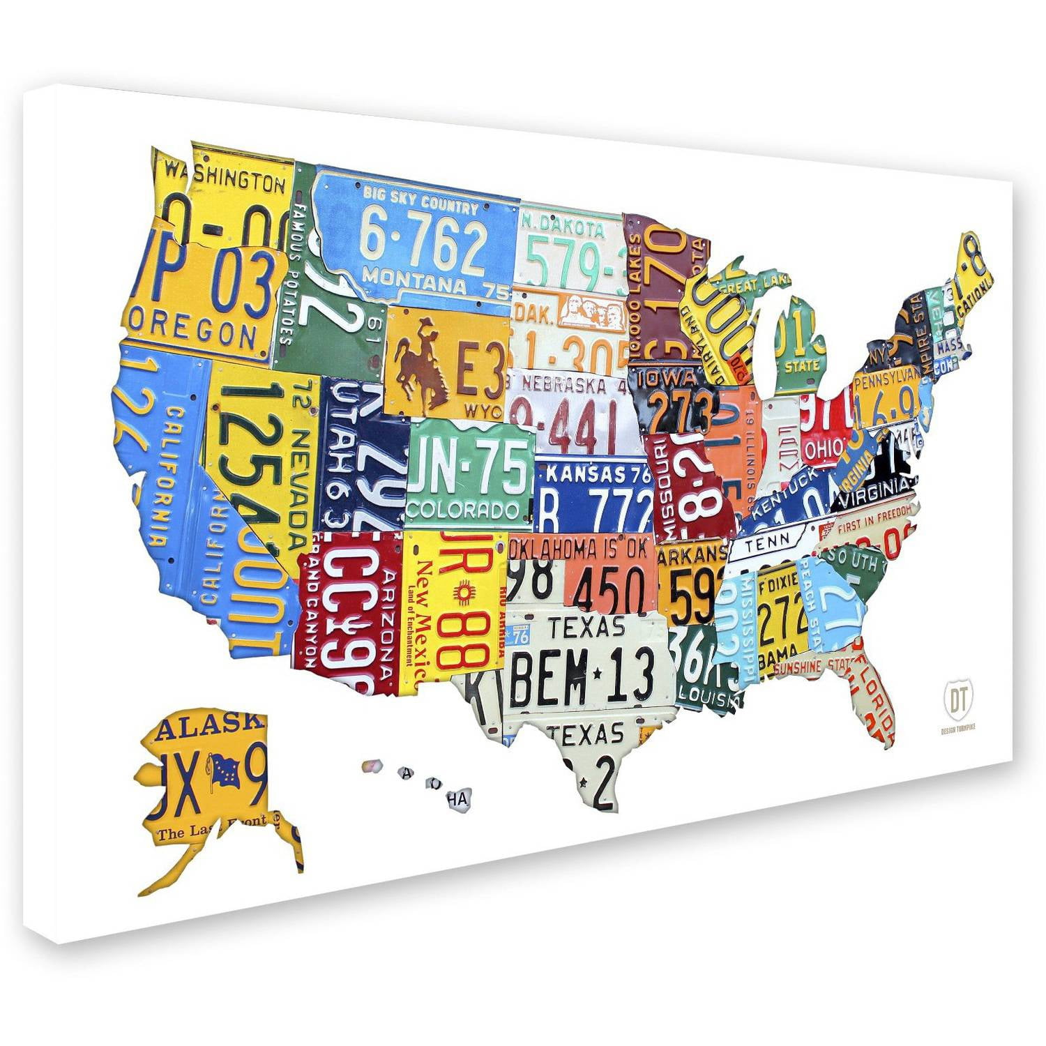 Trademark Fine Art 'License Plate Map USA 2' Canvas Art by Design Turnpike