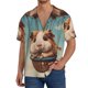 thumbnail image 1 of Fotbe Hot Air Balloon Guinea Pig Camisa Estampada de Manga Corta para Hombre, Casual de Verano, Estilo Playero, Sin Arrugas-XX-Large, 1 of 5