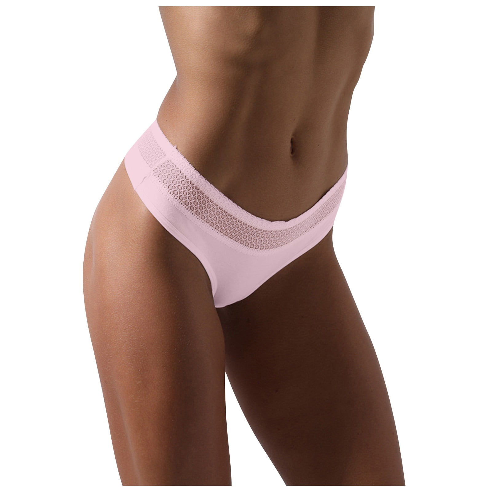 YDKZYMD Thongs for Women Stretchy Soft Compression Underwear Patchwork G  String Low Waist Breathable Comfortable Panties Pink 