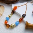 thumbnail image 6 of NICKSUN Boho Vintage Contrast Color Resin Beaded Choker Necklace, Irregular Multicolor Stone Collar Jewelry, Ethnic Exotic Vacation Statement Necklace, 6 of 7