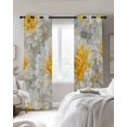 thumbnail image 4 of Yellow White Floral Blackout Curtains for Bedroom Living Room Darkening Curtains 63 Inches Long Spring Botanical Watercolor Flowers Window Curtain 2 Panels Set Window Treatment Grommet Drapes 42"x63", 4 of 9