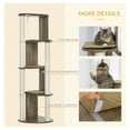 thumbnail image 5 of YYDSBNHH 65" Corner Modern Tall for Climbing, Large Multilevel Cat Tower with Scratching Posts, Small-Fit Kitten Tower with Sisal, Cream White, 5 of 9