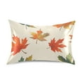 thumbnail image 7 of Yayeee Pillowcase Standard Size Set of 2 Satin Wrinkle Resistant Pillow Case, Orange Autumn Leaves, 7 of 7