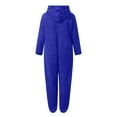 thumbnail image 5 of Wensltd Womens Fleece Pajamas Jumpsuit Warm Sleepwear One Piece Zipper Loungewear, 5 of 7