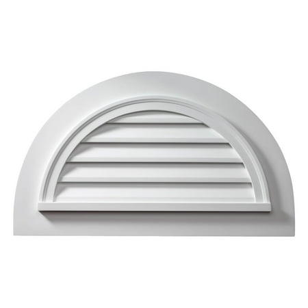 

43 W x 25 H x 2 P Half-Round Louver w/ Trim Attached Functional