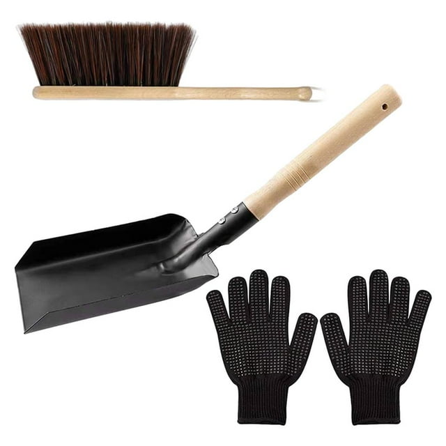 Ensemble de Poussière et Brosse pour Cheminée Gants en Silicone Ensemble d'Outils pour Cheminée Nettoyage du Foyer