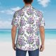 thumbnail image 4 of Fotbe Violets Flowers Camisa Hawaiana para Hombre Unisex – Camisa Casual de Verano con Botones de Manga Corta de Algodón y Lino,Medium, 4 of 7