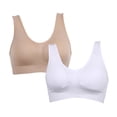 thumbnail image 3 of Sports Bra for Women, Seamless Comfortable Yoga Bra with Pads,White, 3 of 8