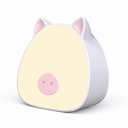 

Cute Piggy Shaped Creative Light Fixture Cartoon Design And Charging Mode - Bright And Energy Efficient Reading Light Suitable For Children S Rooms(White)