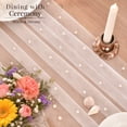 thumbnail image 2 of Inosoo Pearl Gauze Table Runner 30x120 inch, 10FT Sheer Tulle Table Decor with Shatterproof Pearls for Wedding Party Dining, White, 2 of 9
