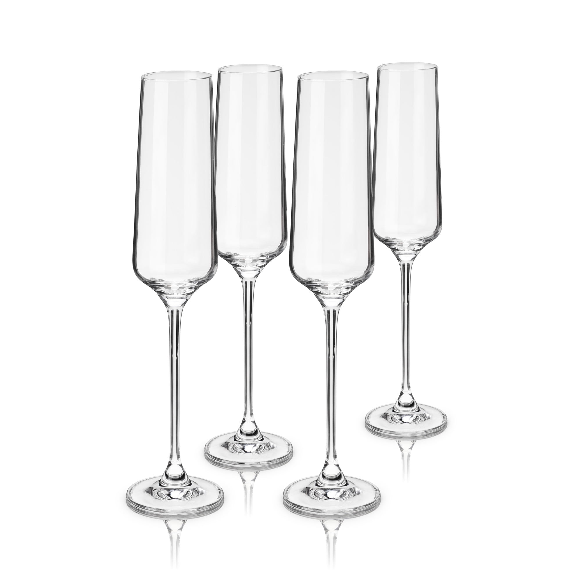 Elixir Glassware ELIXIR GLASSWARE Champagne Flutes, Edge Champagne Glass  Set of 4 - Modern & Elegant for Women, Men, Wedding, Anniversary, Christ