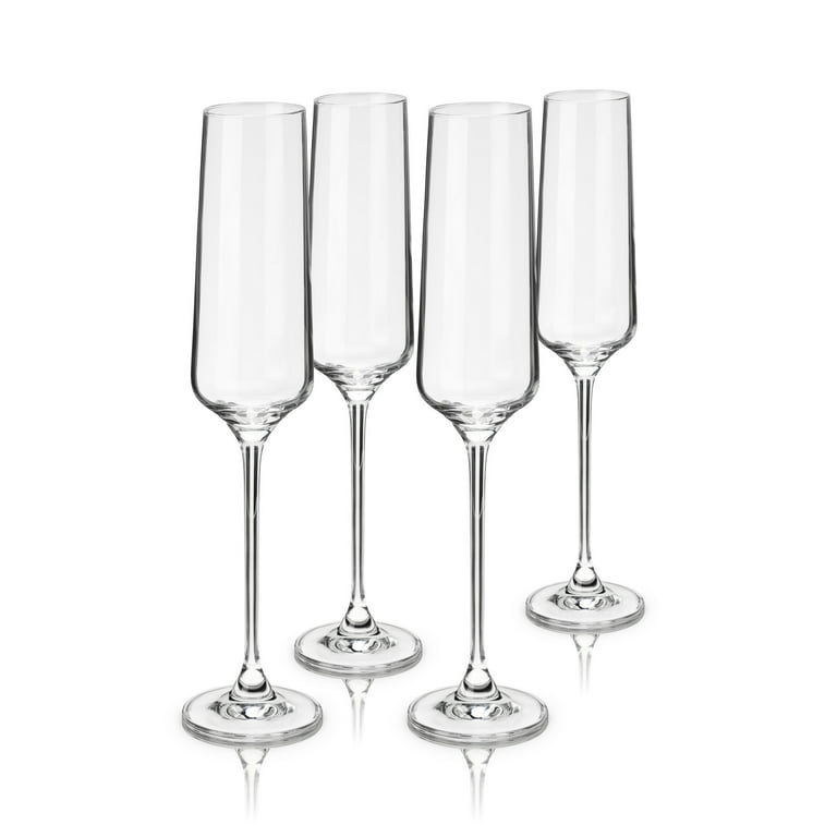Victoria Engraved Crystal Wine Glass - Set of 4 – Brissi