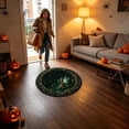 thumbnail image 4 of Halloween 3D Optical Illusion Round Area Rug, 24in Ghost and Spirit Stone Well Visual Floor Mat, Washable Decorative Carpet for Entryway, Bedroom, Porch & Halloween Party Decor (B), 4 of 6