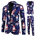 thumbnail image 2 of guisaled Christmas Mens Suits 3 Piece Slim Fit Dressy Party Suit One Button Cute Xmas Holiday Printed Jackets Vest Pants Suits Outfits, 2 of 9