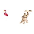 thumbnail image 1 of Escultura de flamenco para jardín con bandeja para servir, adorno de hadas de resina para jardín, ideal para decorar el porche, la sala de estar y las, 1 of 8